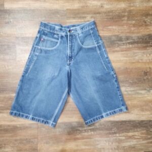 VINTAGE Y2K STREETWEAR COOGI AUSTRALIA DENIM CARGO PAINTERS BERMUDA SHORTS SZ 34